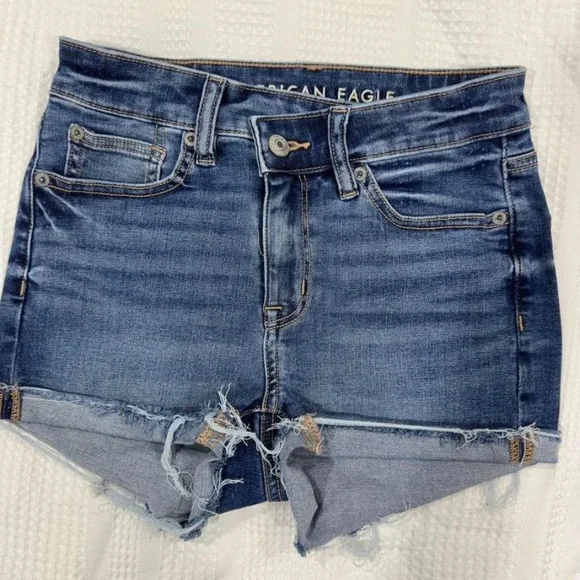 American Eagle Outfitters Distressed Blue Jean Shorts - Picture 1 of 5